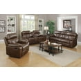 thumbnail image 7 of Coaster Brown Leather Motion Sofa 601691, 7 of 7
