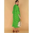 thumbnail image 4 of Women'S 2025 Lace Eyelet Embroidery Maxi Dress V-Neck Trumpet Sleeve Boho Flowy Swing Dress Green L, 4 of 7