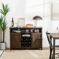 thumbnail image 3 of Gymax Buffet Storage Cabinet Farmhouse Sideboard w/9-Bottle Wine Rack & 2 Doors Brown, 3 of 10