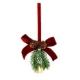 thumbnail image 5 of Christmas Wreath Bows with Jingle Bells and Pinecone Hanging Christmas Tree Topper Xmas Bow Pine Cones with Bell Pendant Decorative Bows Ornament for Party Decoration Kitchen Cabinet-A, 5 of 6