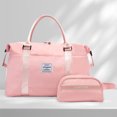 thumbnail image 4 of Bolso de viaje para mujer, 2 uds., bolso de noche, bolsa de maquillaje, bonito bolso de gimnasio (rosa), 4 of 6