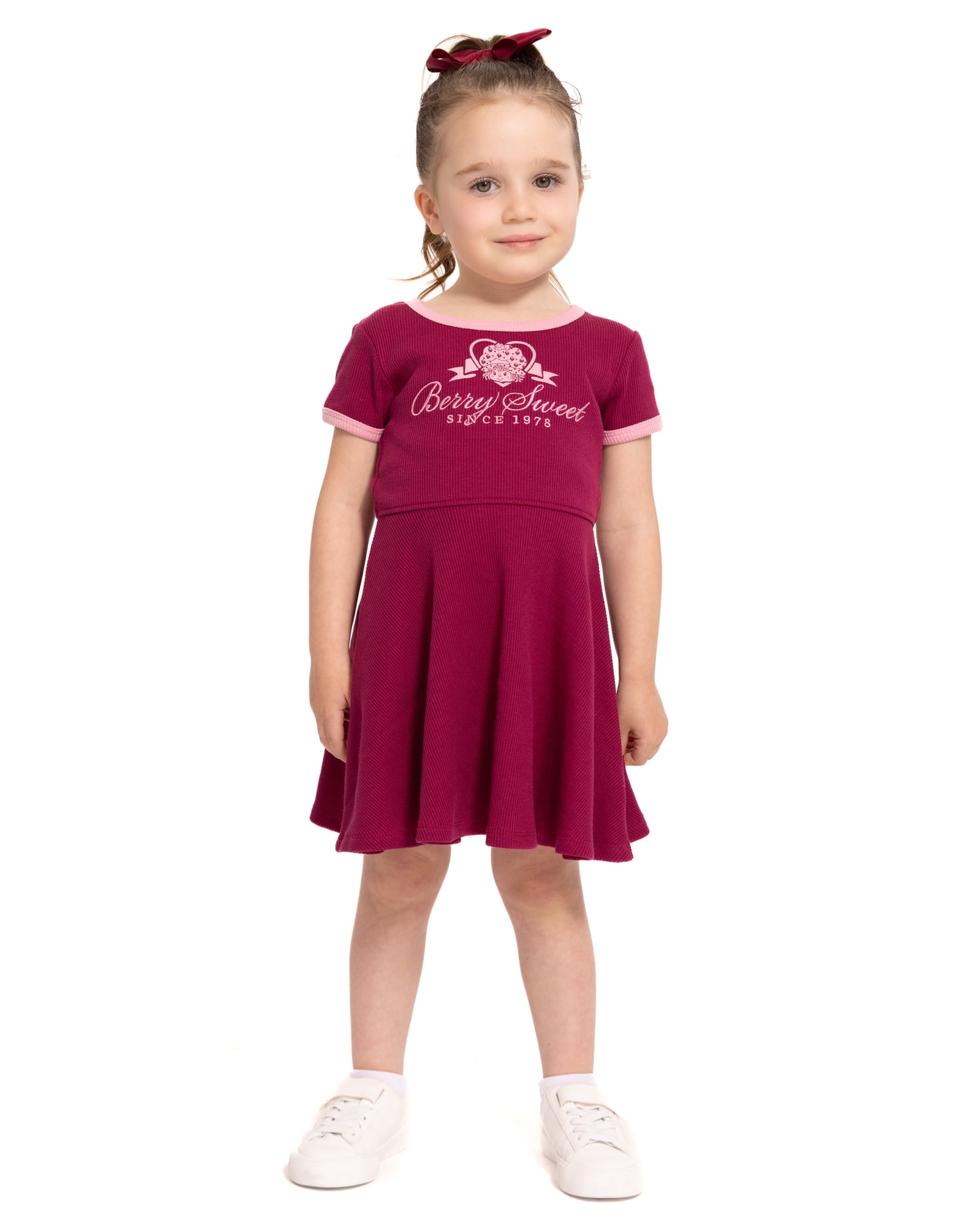 Strawberry Shortcake Toddler Girls Short Sleeve Graphic Skater Dress, Sizes 12M-5T