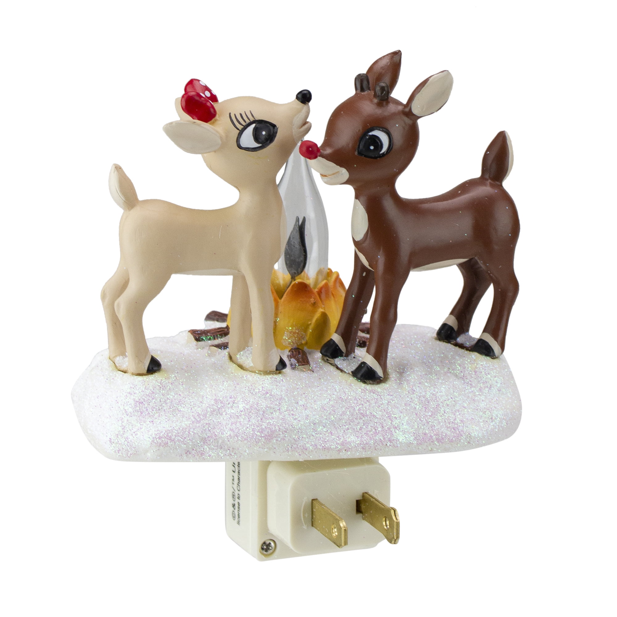 Rudolph the Red Nosed Reindeer Night Light with Flickering Flame, 5 1/4 Inch
