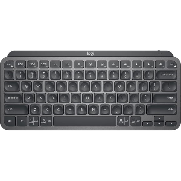 Logitech MX Keys Mini Teclado Minimalista inalámbrico Iluminado Compacto, Bluetooth, retroiluminado, USB-C, Compatible con Apple macOS, iOS, Windows, Linux, Android, Metal Build - Grafito