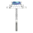 thumbnail image 3 of Halo Engagement Ring for Women - 2.62ct Blue Moissanite in 14K White Gold Promise Ring, 3 of 6