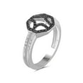 thumbnail image 4 of JewelersClub Sterling Silver 1/7 Carat Black & White diamond Cluster Ring for Women | Diamonds for Everyday Womens Wear, 4 of 5
