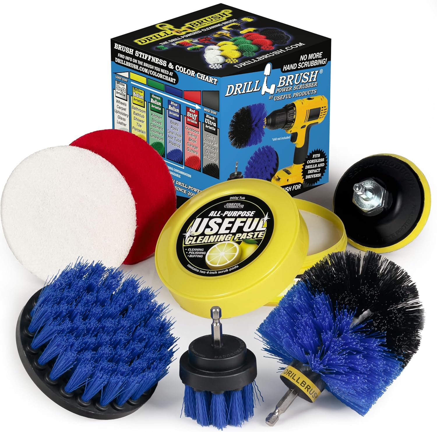 Medium Stiffness Durable Blue Nylon Bristle Brush Set for Pool ...