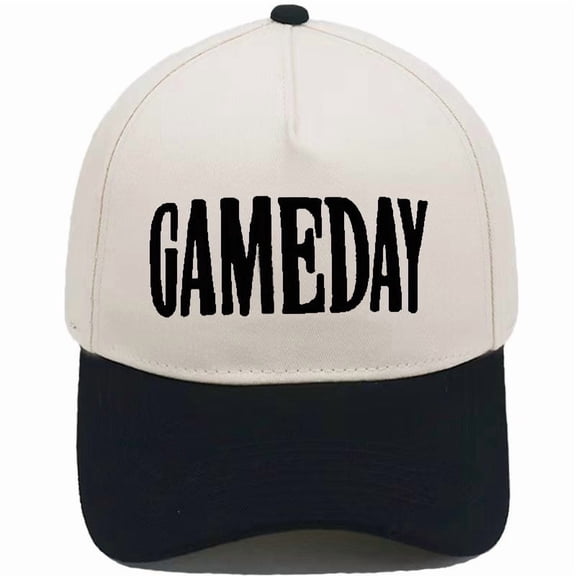 Game Day 3D Embroidered Baseball Cap for Men and Women, Football Game Day Gift Hat, Vintage Color-Block Sun Hat