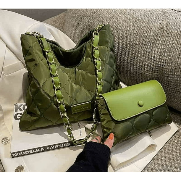 Soft Shoulder Side Bag for Women 2023 Trend Fashion Design Chain Big Zipper Cloth Hand Tote Bags Handbags and Purse