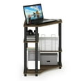 thumbnail image 3 of Furinno Turn-N-Tube Space Saving Corner Desk with Shelves, Columbia Walnut/Black, 3 of 6