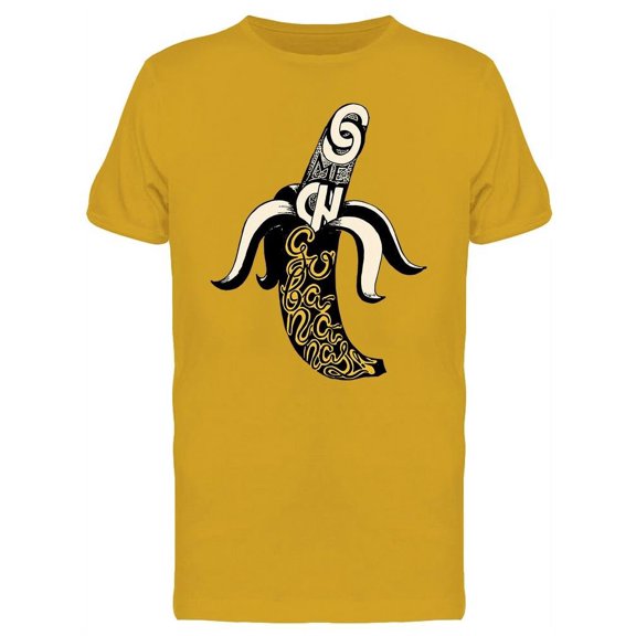 Hand Drawn Lettering On Banana T-Shirt Men -Image by Shutterstock, Male 3X-Large
