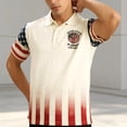 thumbnail image 4 of FASHOFT 250th Anniversary USA Shirt Men 4th of July Polo Shirts Moisture Wicking Patriotic Golf Polos White L, 4 of 6