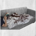 thumbnail image 6 of Music Soft Flannel Fleece Throw Blanket, Floral Design Treble Clef and Singing Flying Birds Sparrows Art, Cozy Plush for Indoor and Outdoor Use, 70" x 90", Chestnut Brown White, by Ambesonne, 6 of 6