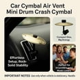 thumbnail image 4 of Car Crash Cymbal Air Vent Mini Drum Decorative Accessory for Car Vents, Compact, Stylish Design, Ideal for Car Enthusiasts, 4 of 5