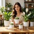 thumbnail image 6 of Self Watering Pots for Indoor Plants, 6 Inch Self Watering Planter for Orchid African Violet, Small Clear Flower Pots with Drainage Holes for Home Office, 6 of 7