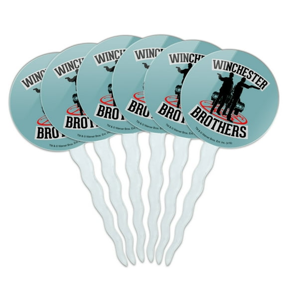 Supernatural Winchester Brothers Cupcake Picks Toppers Decoration Set of 6