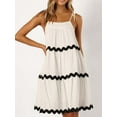 thumbnail image 6 of Yunliwuli Women's Summer Cami Dress Tie Spaghetti Strap Ric Rac Trim Backless Flowy Short Dress with Pockets, 6 of 8