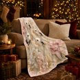 thumbnail image 3 of Vintage Floral Labrador Portrait Collage, Peaceful Pet Portrait Pattern, Warm Flannel Blanket for Living Room and Reading Nook, Dog Lovers Friendship Gift, Pet Lover Home Decor, 3 of 9