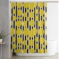 thumbnail image 2 of Shower Curtain, Farm Lemon Watercolor Waterproof Shower Curtain Set with Hooks for Bathroom Showers,Stalls and Bathtubs,60x72In Black Stripes Retro Linen, 2 of 9