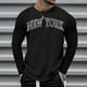 thumbnail image 2 of Camiseta informal de manga larga y cuello redondo con estampado de letras para hombre - Mezcla de poliéster suave, cuello redondo, versátil para fiestas/ocio - Tallas M-XXXL, 2 of 5