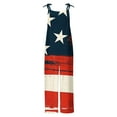 thumbnail image 5 of DDAPJ pyju July 4th Jumpsuits for Women American Flag Print Summer Rompers Sleeveless Spaghetti Straps Baggy Overalls Long Playsuits with Pockets Wine M, 5 of 6