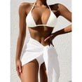 thumbnail image 5 of Top-kevin Women's Bikini Sets Ribbed Two Piece Swimsuit Cheeky High Cut Side Tie Thong Bathing Suit, 5 of 14