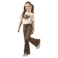 thumbnail image 3 of Gaexia Girls Jogging Sets,Girls Casual Fashion Outfit With Bow Short Sleeve Top and Long Pants for Play and Daily Wear Fashion Clothes,8-9 Years, 3 of 6