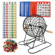 GSE Games & Sports Expert Deluxe Bingo Game Set with Bingo Roller Cage, Plastic Masterboard, 75 Bingo Balls, 50 Bingo Cards and 500 Bingo Chips. Great for Large Groups, Parties, Game Night