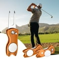 thumbnail image 2 of Herramienta de reparación de divots de golf Uxcell [1PCS] - Soporte de herramienta de divot plegable con marcador de bola magnético - [Naranja] Tines verdes, 2 of 7