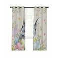 thumbnail image 7 of Easter Blackout Curtains for Bedroom, Country Rabbit Eggs Botanical Flowers Leaves Thermal Insulated Kitchen Drapes with Grommets, Light Blocking Window Treatment, 2 Panels 27.5" x 39", 7 of 7
