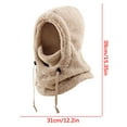 thumbnail image 2 of 3 in 1 Beanie Hat with Scarf and Mask Unisex Winter Warm Fleece Balaclava Thermal Sherpa Hood Ski Mask Face Mask （Classic Khaki）, 2 of 8