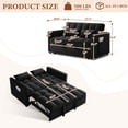 thumbnail image 2 of FFH 65" Futon Sofa Bed with Storage, 3-in-1 Chenille Sleeper Couch with Pull Out Bed, Adjustable Backrest, USB Ports, Table Board for Living Room, Dark Gray, 2 of 8