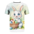 thumbnail image 5 of Floleo Mens Casual Easter Bunny T-Shirt Funny 3D Pattern Printed Graphic Tees for Men Summer Short Sleeve Round Neck Basic T Shirts, 5 of 5