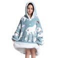 thumbnail image 1 of Sudadera con capucha de gran tamaño para niños y adultos, manta de franela, Sherpa, forro polar, cálido, suave, para acurrucarse, Invierno, 1 of 4