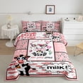 thumbnail image 2 of Castle Fairy Kawaii Cow 3 Pieces Queen Comforter Set for Boys Girls,Cartoon Farmhouse Animal Ultra Soft Bedding Sets,Black Pink Bedding Comforter Set Breathable,Luxury Bedroom Decor,Reversible, 2 of 8
