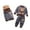 Brown, variant on Infant Girls 3Pcs Flannel Outfits Bear Print Jacket Vest Pants Set, Sizes 12-18M