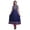 Blue, variant on Bimba Navy Blue Floral Indian Long Kurti For Women Party Wear Printed Sleeveless Anarkali Kurti Dress X-Large