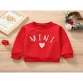 thumbnail image 3 of Baby Girl Red Sweatshirt Long Sleeve Lettering Heart Pattern Tops for Spring Autumn, 3 of 9