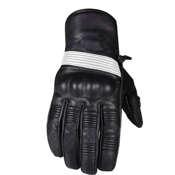 Jackets 4 Bikes Men's Motorcycle Gloves Premium Leather Street Protective Cruiser Gel Padded Driving Riding Biker Gloves Blackwhite L