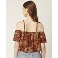 thumbnail image 2 of Moomaya Women Printed Off Shoulder Viscose Top, Ruffled Summer Crop Top, 2 of 8