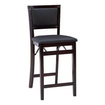 Pemberly Row Wood Bar Stool Chair in Merlot - Square Seat & Footrest & Backrest