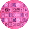 thumbnail image 1 of Ahgly Company Indoor Round Abstract Pink Modern Area Rugs, 5' Round, 1 of 4