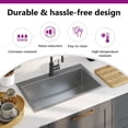 thumbnail image 5 of vidaXL 27.6-inch Kitchen Sink with Strainer, Top-Mount Sink Single Bowl, Silver Stainless Steel, 5 of 11
