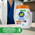 thumbnail image 4 of all Laundry Detergent Pacs, Mighty Pacs with OXI Stain Removers and Whiteners, Free Clear, Unscented and Dye Free, 56 Count, 4 of 8