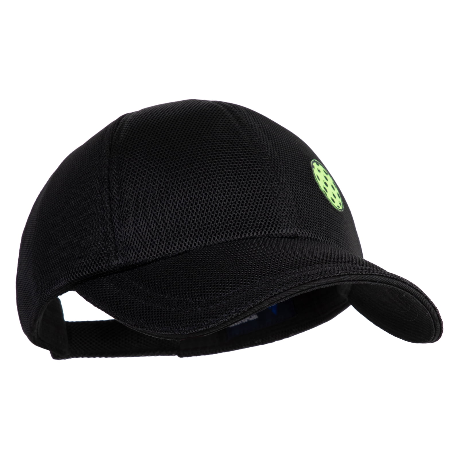 Pickleball Balls Embroidered Iron on Patched Deluxe Performance Mesh Cap - Black OSFM