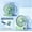 44#Green, variant on 180 Degree Folding USB Rechargeable Fan, seven blade wide wind output, mute brushless motor, wall mount portable mini fan for dorm bedroom home outdoor summer cooling