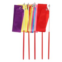 EXHUMKY Streamers Gymnastics Ribbons Red 5Pcs