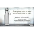 thumbnail image 4 of Bullet Shape Stainless Steel Water Bottles 26 oz. Set of 10, Bulk Pack - Leak Proof, With Carabiner, Leak Proof, Perfect for Gym, Hiking, Camping, Outdoor Sports - Silver, 4 of 5