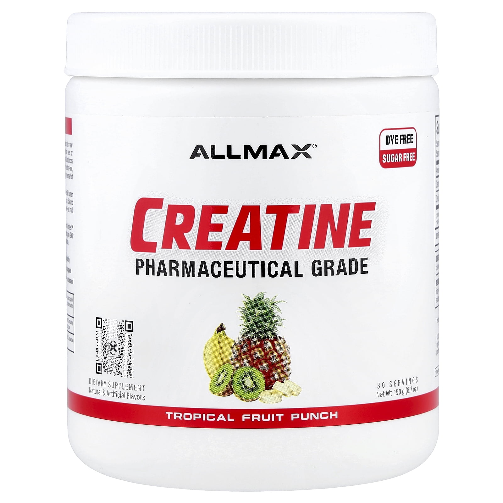 ALLMAX Creatine, Pharmaceutical Grade, Tropical Fruit Punch, 6.7 oz (190 g)