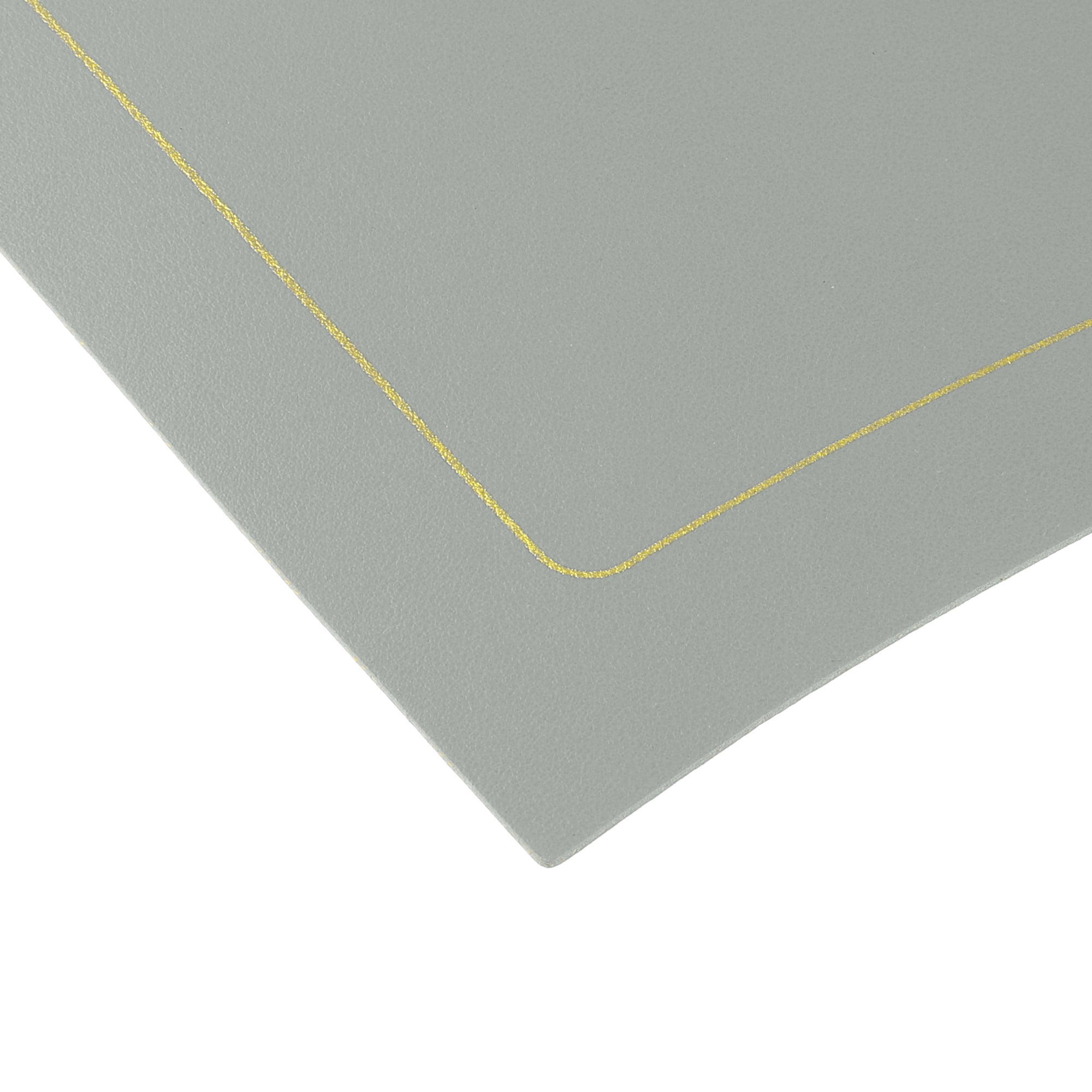 Unique Bargains Set of 6 Wedge Faux Leather Heat Resistant Wipe Clean Round Table Mats Grey